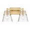 Z-Lite Analia Vanity, 2-Light, 16.5 In.W x 7.5 In.L x 9.25 In.H, Modern Gold/Clear Ribbed 1101-2V-MGLD - alternate 1